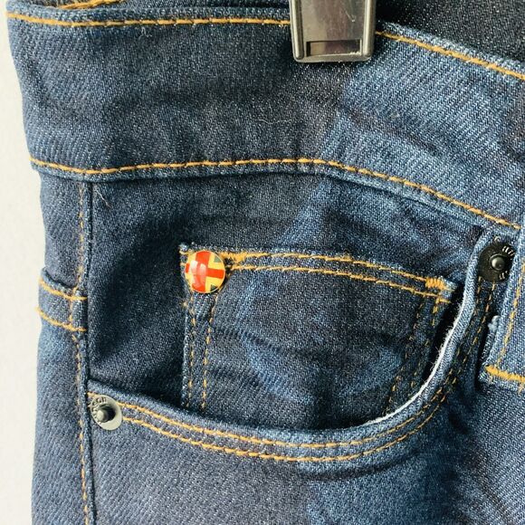 Hudson Nico Super Skinny Mid Rise Jeans Tie Dye Stretch Deno Feather Size 27 - Picture 5 of 9